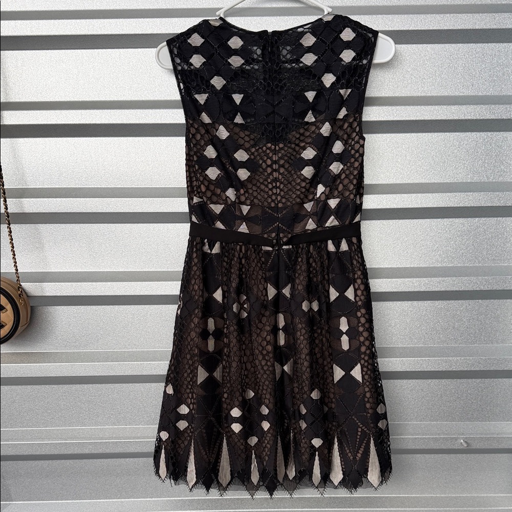 BCBGMaxAzria Black and White Mini Dress